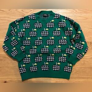 Cider Apple Print Sweater Size Large L